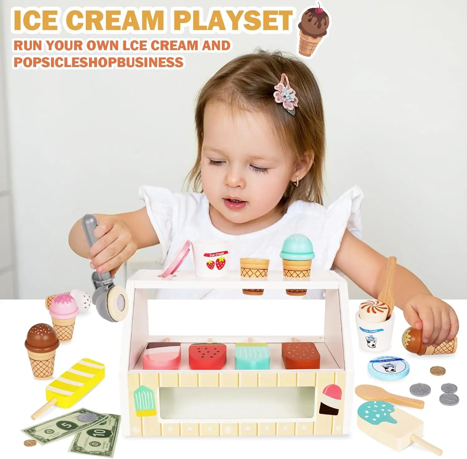 Scoop & Smile™ Wooden Ice Cream Playset
